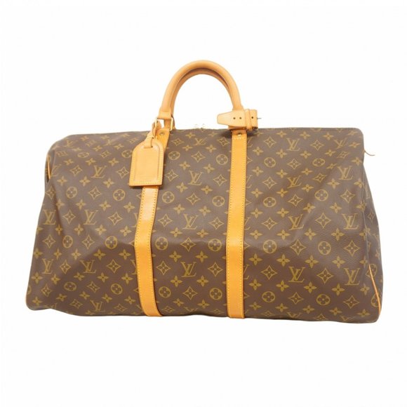 Louis Vuitton Monogram Keepall 55 Boston Bag M41424 Brown Men's and Women's - Picture 1 of 14
